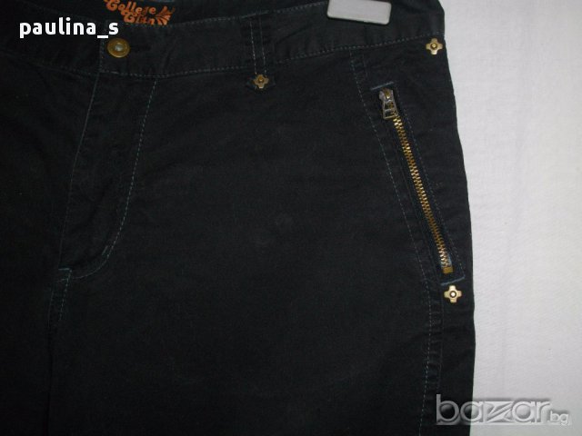 Черни еластични дънки с велур ефект” Jasmin”-design, снимка 2 - Къси панталони и бермуди - 15228629