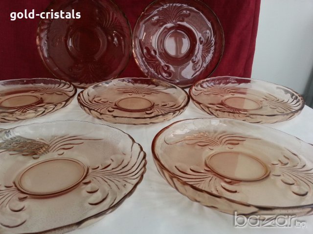 Стъклени чинии чинийки цветно стъкло, снимка 3 - Антикварни и старинни предмети - 19602222