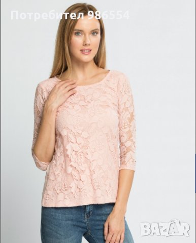 Розова блуза с дантела S размер LC Waikiki, снимка 2 - Блузи с дълъг ръкав и пуловери - 23976141