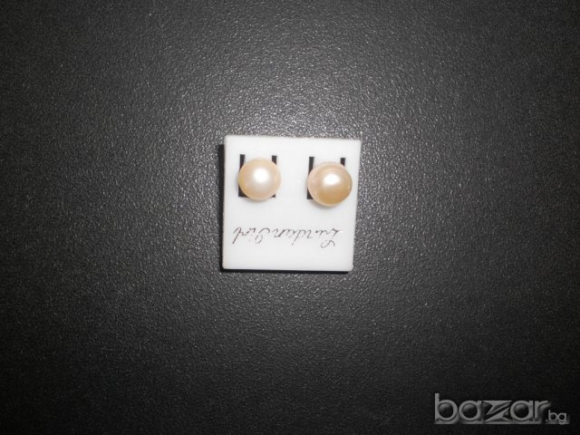 Обици от естествени речни перли-бели и черни, с нова цена , снимка 2 - Обеци - 7143287