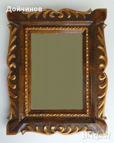 Огледало с рамка дърворезба, за гримиране, снимка 1 - Други - 25597895