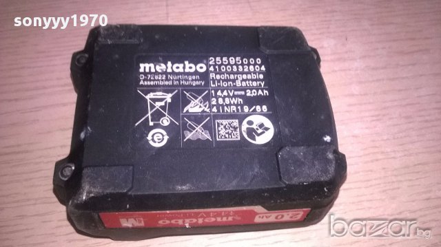 Metabo li-ion 14.4v/2.0ah battery-внос швеицария, снимка 4 - Други инструменти - 18138794