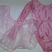 Трико розово, дълъг ръкав, поличка от тюл – 32 размер, 8-10години, снимка 1 - Детски рокли и поли - 22795513