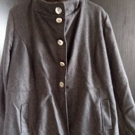 тъмно сиво палтенце - голям размер, снимка 1 - Палта, манта - 15951294