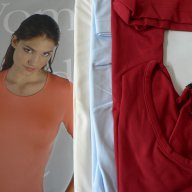 MAP M светлосиня италианска дамска микрофибърна тениска с къс ръкав женски тениски с къси ръкави, снимка 1 - Тениски - 7959266