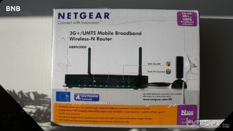 Рутер за споделяне на мобилен нет: NETGEAR 3G МBRN3000. Wireless 300N. , снимка 1