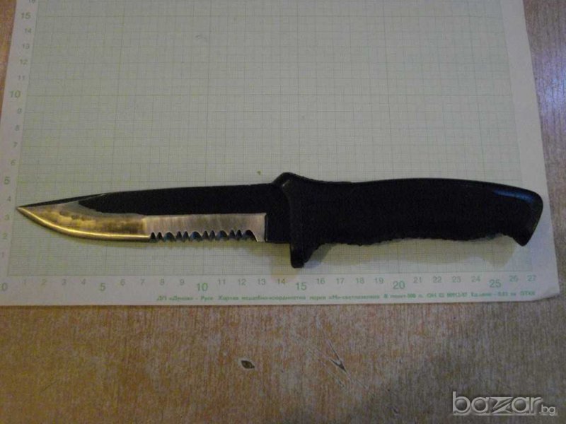 Нож тип "Рамбо" с гумени чирени, снимка 1