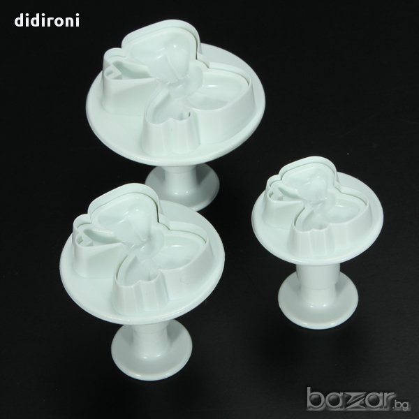 Резци форми панделки с буталце за работа със захарно тесто, фондан, марципан, снимка 1