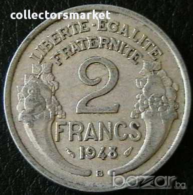 2 франка 1948 В, Франция, снимка 1