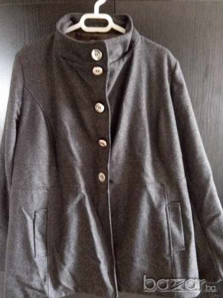 тъмно сиво палтенце - голям размер, снимка 1