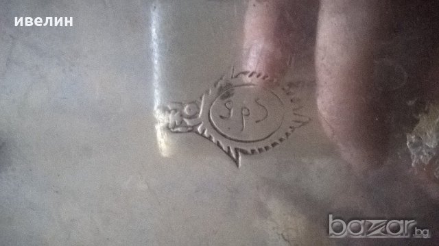 посребрена антикварна захарница,купа, снимка 6 - Антикварни и старинни предмети - 20409596