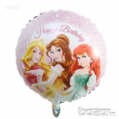 6 принцеси Аурора Ариел Белл Рапунцел Тиана двустранен фолио фолиев балон хелий или въздух парти чрд, снимка 2 - Други - 19455623