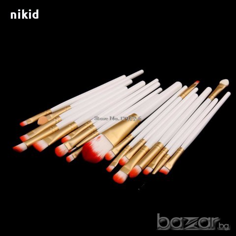 голям сет 20 бр четки за грим сенки в 2 цвята, снимка 2 - Декоративна козметика - 12793538