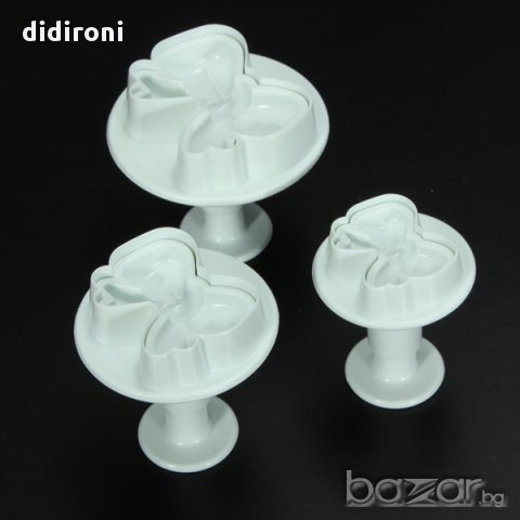 Резци форми панделки с буталце за работа със захарно тесто, фондан, марципан, снимка 1