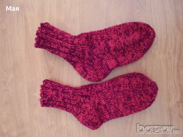 Нови топли вълнени чорапи плетени от истинска домашна вълна, подходящи за туризъм , снимка 7 - Спортна екипировка - 13480251