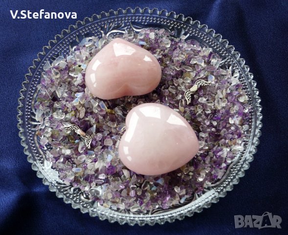 2 сърца от розов кварц за любов., снимка 2 - Други - 24749744