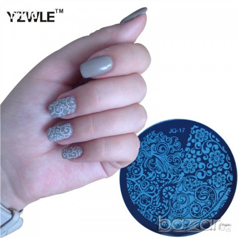 кръгла плочка / щампа шаблон за печат на нокти JQ-17 , 2 вид!