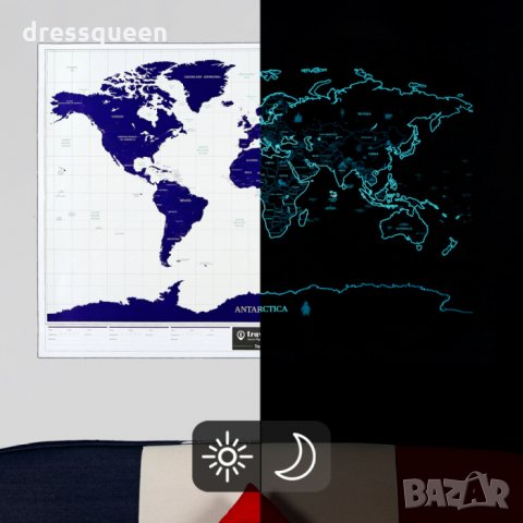 1503 Светеща световна карта за изтриване Travel Life, снимка 11 - Други стоки за дома - 25010945
