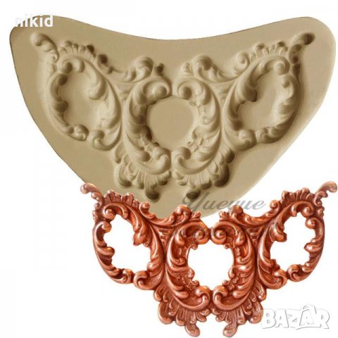 ОР33 Орнамент силиконов молд форма декор торта сладки фондан и др. украса, снимка 1 - Форми - 24079661