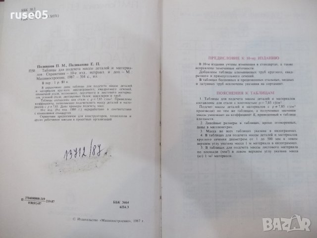 Книга"Табл.для подсч.масса дет.и матер.-П.Поливанов"-304стр., снимка 2 - Енциклопедии, справочници - 21617621