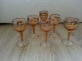 стари стъклени чаши чашки с златен кант, снимка 4
