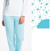 Karelpiu 4XL,5XL бледорозова,светлосиня дамска 100% памучна пижама памучни пижами големи размери, снимка 1 - Пижами - 25828811