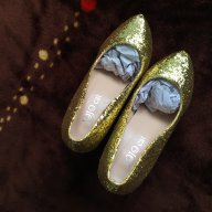 Златни обувки с ток. Размер 35, снимка 3 - Дамски обувки на ток - 13940373