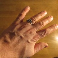 Стар Мъжки Сребърен пръстен - величествени змий моторджийски, мото аксесоари, мото екипировка, снимка 7 - Пръстени - 24325555