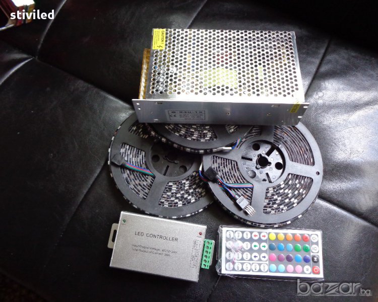 LED RGB 5050 Черно комплект,. 60 диода на метър. ново, снимка 1