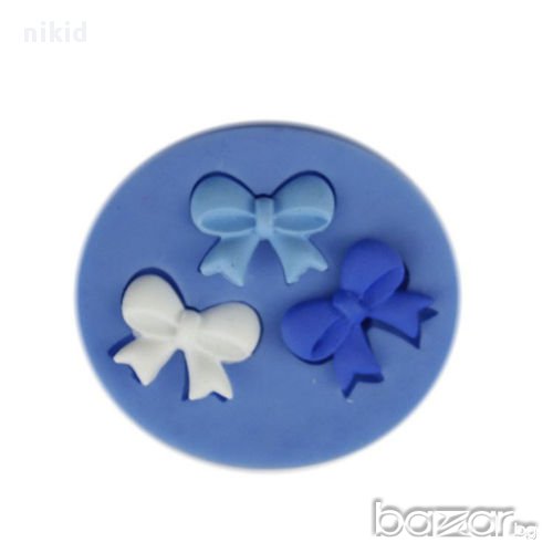 3 малки панделки пандели пандела Силиконов молд за украса с фондан  шоколад, снимка 1