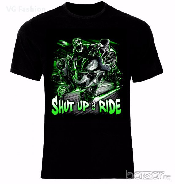 Harley Davidson Motorrad Biker Rocker Skull Shut Up And Ride Тениска Мъжка/Дамска S до 2XL, снимка 1