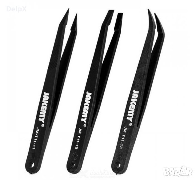 Пинсети антистатични до 250°C комплект 3бр., снимка 1