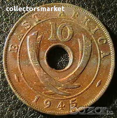 10 цента 1945, Източна Африка, снимка 1
