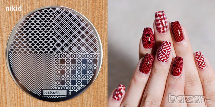 кръгла плочка / щампа шаблон за печат на нокти hehe 005, снимка 1