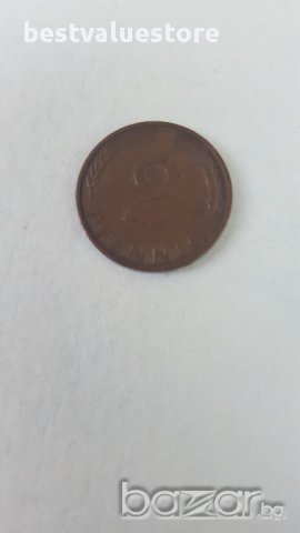 Монета 2 Немски Пфенига 1978г. / 1978 2 German Pfennig Coin KM# 106a-J# 381a Schön# 104a