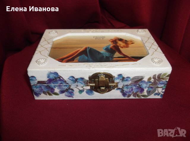 Дървена кутия за съхранение на бижута с ваша снимка #19