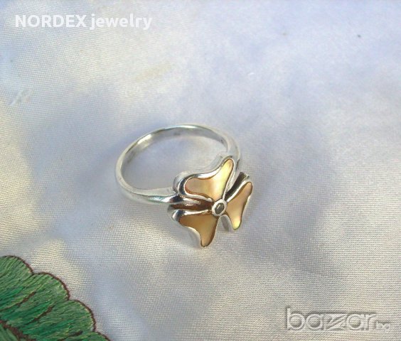Нежен сребърен дамски пръстен със седеф, снимка 5 - Пръстени - 13569738