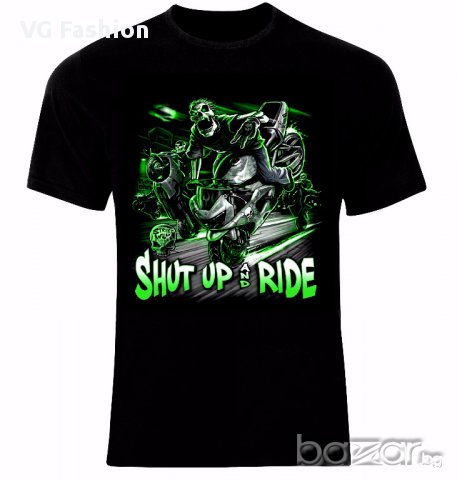 Harley Davidson Motorrad Biker Rocker Skull Shut Up And Ride Тениска Мъжка/Дамска S до 2XL, снимка 1 - Тениски - 15352695