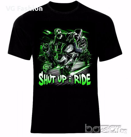Harley Davidson Motorrad Biker Rocker Skull Shut Up And Ride Тениска Мъжка/Дамска S до 2XL, снимка 1