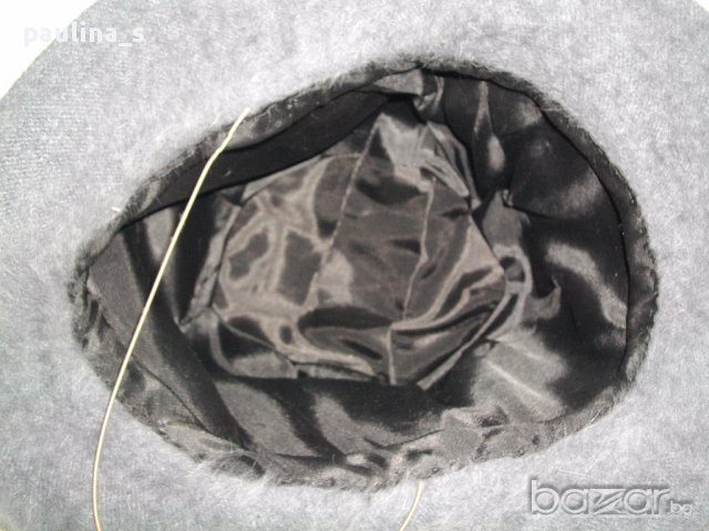 Винтидж / Сиво ангорско бомбе / естествена ангора / естествена вълна / шапка, снимка 5 - Шапки - 16645584