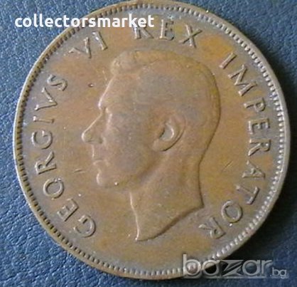 1 пени 1942, Южна Африка, снимка 2 - Нумизматика и бонистика - 21269151