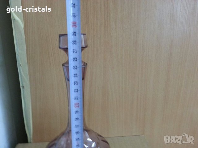 гарафа цветно стъкло, снимка 3 - Антикварни и старинни предмети - 25516954