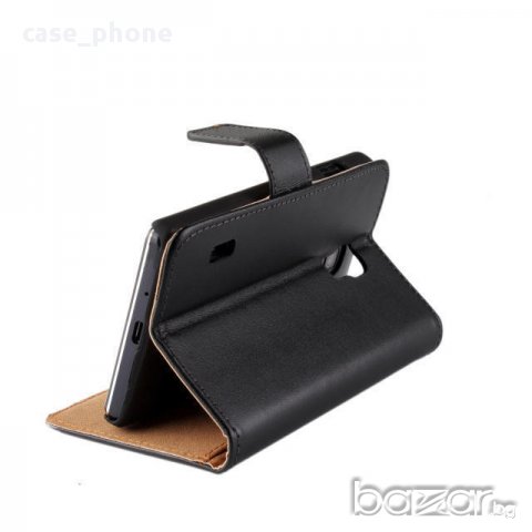 Нов черен флип кейс от естествена кожа за LG Optimus L7 II P715 ,L7 II P716 Dual, снимка 3 - Калъфи, кейсове - 13046188