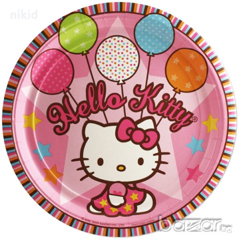 Hello Kitty Коте Кити 10 бр парти чинии чинийки, снимка 2 - Чинии - 18226153