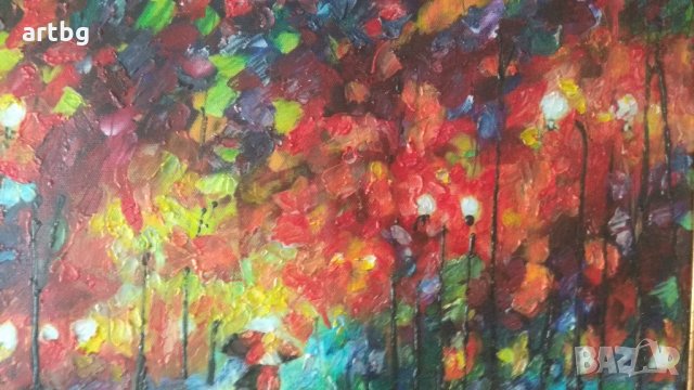 Автентична картина "В парка", снимка 6 - Картини - 24694279