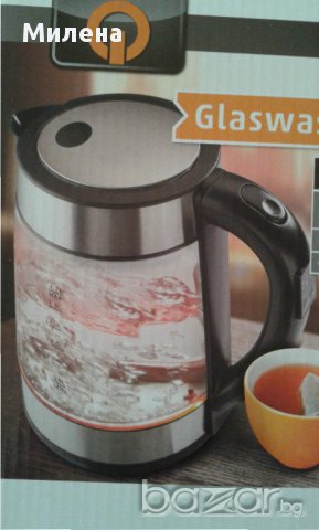 Електрическа кана с LED подсветка - стъклена AFK - 1.7л. - 50'-100'С, 2000W, снимка 5 - Кани - 16621176