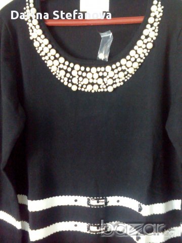  Уникална блуза с перли-Нова, снимка 2 - Блузи с дълъг ръкав и пуловери - 12100822
