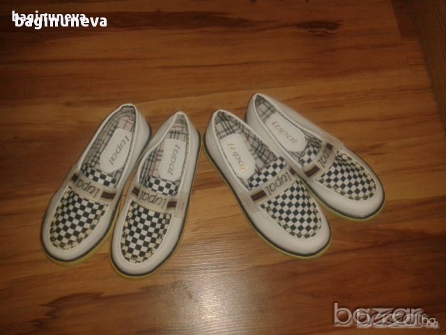 Нови детски бели кожени мокасини - 28-29 и 30 номер, снимка 5 - Детски маратонки - 15126605