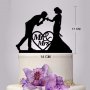 наведен за целувка младоженци пластмасов топер украса табела за сватбена сватба торта, снимка 1 - Декорация - 17411050