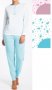 Karelpiu 4XL,5XL бледорозова,светлосиня дамска 100% памучна пижама памучни пижами големи размери